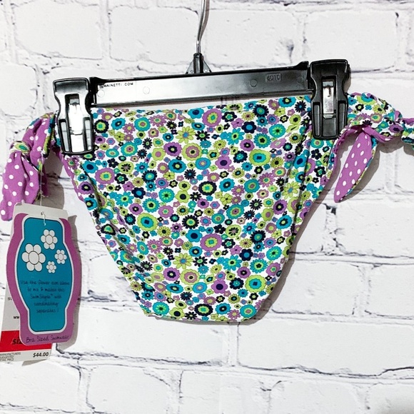 NWT Coco Rave Floral Reversible Bikini Swim Bottom - Picture 2 of 7